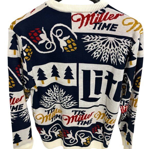 Miller Light Ugly Christmas Crew Neck Sweater Size XL Trees Logos NWT - Picture 5 of 5